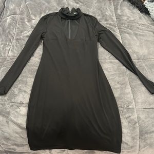 long sleeve tight knee high dress